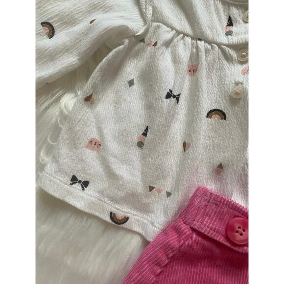 Baby Girls Old Navy Corduroy Skirt and Carter's Boho Top Outfit - Picture 2 of 5